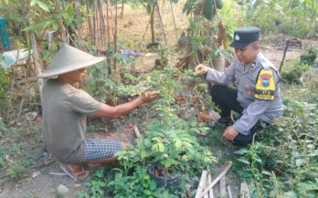 Sambang Warga, Bhabinkamtibmas Polres Madiun Dukung Program Ketahanan Pangan Pemerintah
